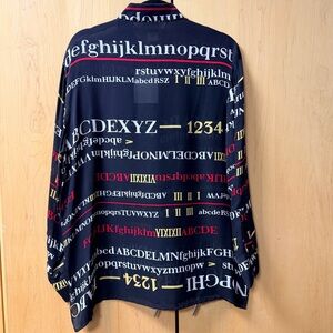 90s abstract alphabet silk blouse